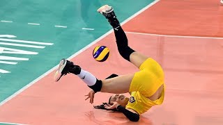 Craziest Volleyball Libero Actions  Womens Volleyball HD [upl. by Zeta701]