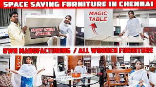 Useful Space Saving Wooden Furniture in Chennai 2023  Cot Dining Table Sofa  Kutties Wood Crafts [upl. by Derrik480]