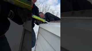 Caulking a Chimney Flashing  Roofing [upl. by Eceinej]