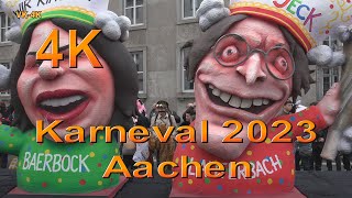 Karneval 2023 in Aachen Rosenmontagszug  Öcher Karnevalszug in Video 4k Ultra HD [upl. by Ydnerb]