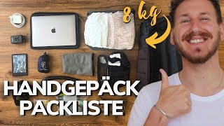 Günstig Fliegen Handgepäck packen für 1 Woche  max 8 Kilo Handgepäck Packliste [upl. by Audras]