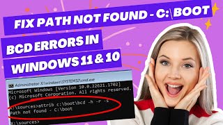 Fix Windows 1110 Path Not Found  C\boot BCD Errors Easy Solution [upl. by Saraiya]