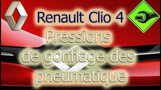 Renault Clio IV  Pressions de gonflage des pneumatique [upl. by Novaelc]