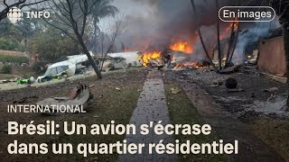 Un avion sest écrasé près de Sao Paulo avec 62 personnes à son bord [upl. by Tish]