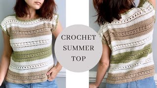 Crochet Summer Top Free Pattern [upl. by Nagiam]