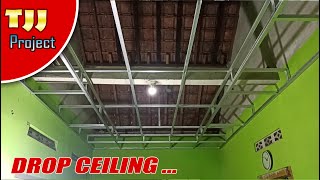 Cara membuat rangka PLAFON PVC DROP CEILING  bertingkat [upl. by Dillon437]