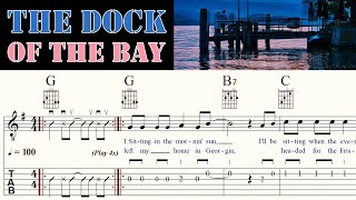 SITTING ON THE DOCK OF THE BAY  OTIS REDDING  Complete  Guitar Tutorial  TAB amp Sheet Music [upl. by Kenay]