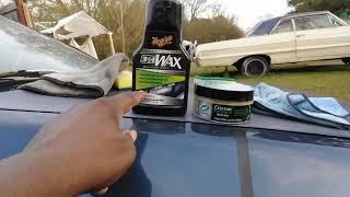 meguiars 3in1 wax vs turtle 🐢wax ceramic graphene paste wax which beads water 💧 the best 👌 [upl. by Merrie]