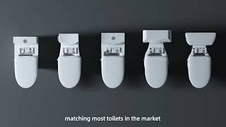 WOODBRIDGE BID 02 Elongated Smart Bidet Toilet Seat SoftClose Lid Automatic Deodorization [upl. by Atteras]