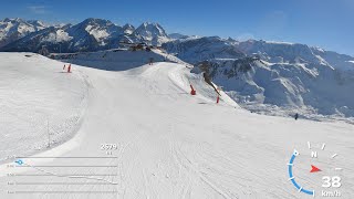 Courchevel top to bottom in Feb 2023 from Saulire 2700m to Courchevel Village 1550m [upl. by Cortie]