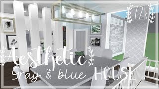 ROBLOX  Bloxburg  Aesthetic Blue amp Gray House [upl. by Dorena499]