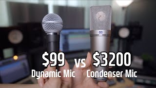 Dynamic Mic vs Condenser Mic for Recording Vocals I Shure SM58 vs Neumann U87 [upl. by Aihsemak]