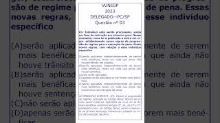 Comentários à Questão nº 03 do concurso VUNESP PCSP 2023 Delegado  Shorts [upl. by Nerb931]