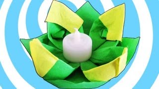 Easy Table Decoration Origami water lily from napkins [upl. by Wayolle517]