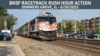 BNSF Racetrack Afternoon Rush Hour  Downers Grove IL  6192023 [upl. by Rramel]