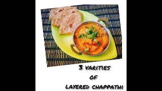 Layered chappathi recipe in TamilWheat Parotta recipe in tamil3 different chapathi varities [upl. by Eleets30]