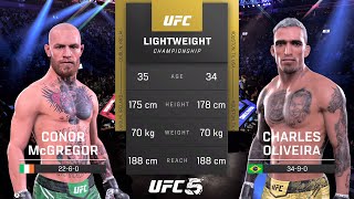 Conor McGregor vs Charles Oliveira Full Fight  UFC 5 Fight Of The Night [upl. by Dnalyag45]