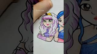 Drawing Mal and Evie Descendants 2 Disney drawing fanart disney descendants [upl. by Mitinger]