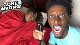 CUTTING MY BROTHERS HAIR PRANK GONE WRONG😱 [upl. by Rosanne74]