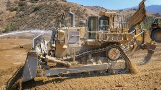 Big Cat D10T Dozer Pushing out 777 Loads [upl. by Arissa]