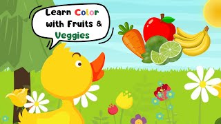 Little Duck Learns Colors Fun Preschool Song About Fruits and Vegetables  Learn Colors for Kids [upl. by Rebel809]