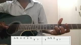 How to play intro of ANISUTHIDE YAKO INDU song on guitar with tabsKannada Tutorial [upl. by Anayet710]