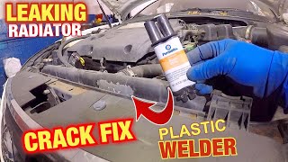 Epoxy plastic welder radiator crack fix Leaking coolant fix [upl. by Mohorva809]