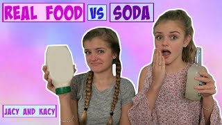 Real Food vs Soda Challenge  Jacy and Kacy [upl. by Gillian]