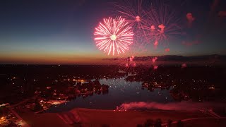 2024 Lake Santee Indiana Fireworks  4K Drone [upl. by Av]