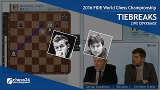 2016 FIDE World Chess Championship  Magnus Carlsen vs Sergey Karjakin  Tiebreaks [upl. by Deedee]