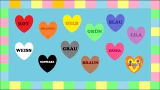 Deutsch lernen FARBEN  ein Spiel game  jeu de Kim  Learn German Colours Game [upl. by Kcirdec920]