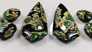 Untouched Emerald  Polymer Clay  Stones Earrings Idea and Tutorial  LoviCraft [upl. by Hakan176]