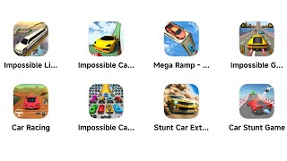 Impossible Limousine Tracks 3dMEGA RAMP Car RacingCar RacingStunt Car ExtremeCar Stunt Game [upl. by Oneal]