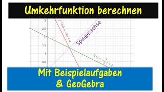 Umkehrfunktion Beispielaufgaben [upl. by Raphaela]