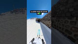 Sur la piste verte du tunnel ⛷️ ski winter mountain snow [upl. by Eittah]