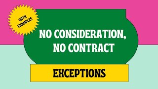 NO CONSIDERATION NO CONTRACT  EXCEPTIONS  INDIAN CONTRACT ACT 1872  in Hindi [upl. by Acebber]