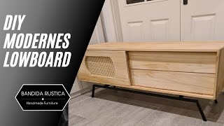 DIY midcentury Credenza Lowboard Sideboard TVboard mit Wienergeflecht und Metallgestell Комод [upl. by Enileve]