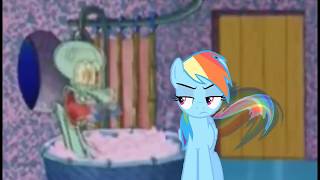 Rainbow Dash and AJ drop by Squidward [upl. by Jb]