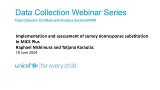 Implementation and assessment of survey nonresponse substitution in MICS Plus [upl. by Cobbie]