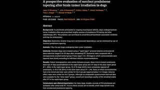 26 A prospective evaluation of succinct prednisone tapering after brain tumor irradiation in dogs [upl. by Kev539]