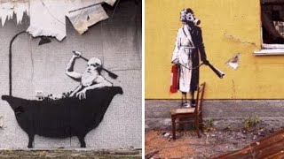 Banksy rivendica 7 opere in Ucraina il video pubblicato dall’artista [upl. by Nared]