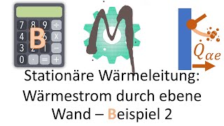 312 Stationäre Wärmeleitung Wärmestrom durch ebene Wand  Platte berechnen  Beispiel 2 [upl. by Naitsabas]