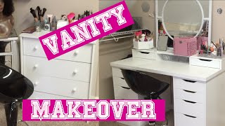 Vanity Makeover ft Ikea alex drawers amp table top [upl. by Sirrap461]