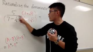 Q16 Rationalize the denominator by using the conjugate [upl. by Yevette]