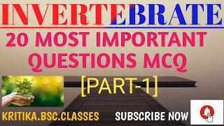 Invertebrates Mcq Lower Nonchordata 20 most important questions and answers [upl. by Eillime]