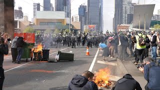 Melbourne protests Dozens arrested at antiwar demo outside military expo  AFP [upl. by Woodley509]