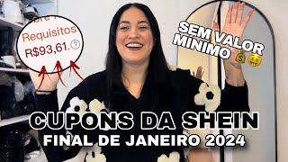 CUPONS DA SHEIN PARA USAR NA ÚLTIMA SEMANA DE JANEIRO 2024 🤑💰 [upl. by Rhonda]