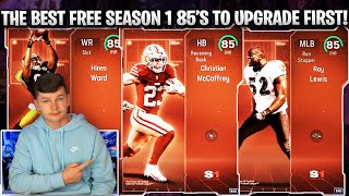 THE BEST FREE SEASON 1 85 OVERALL PLAYERS TO UPGRADE FIRST IN MADDEN 25 ULTIMATE TEAM [upl. by Oletta847]