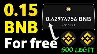 CLAIM FREE BNB DAILY 042 BNB MINED New legit mining site 2024 [upl. by Ainadi]