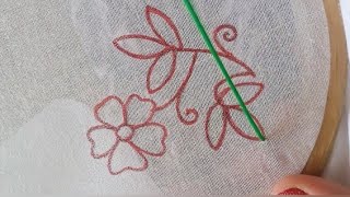 Hand EmbroideryEasy flower embroidery design tutorial Episode2 [upl. by Nidraj]